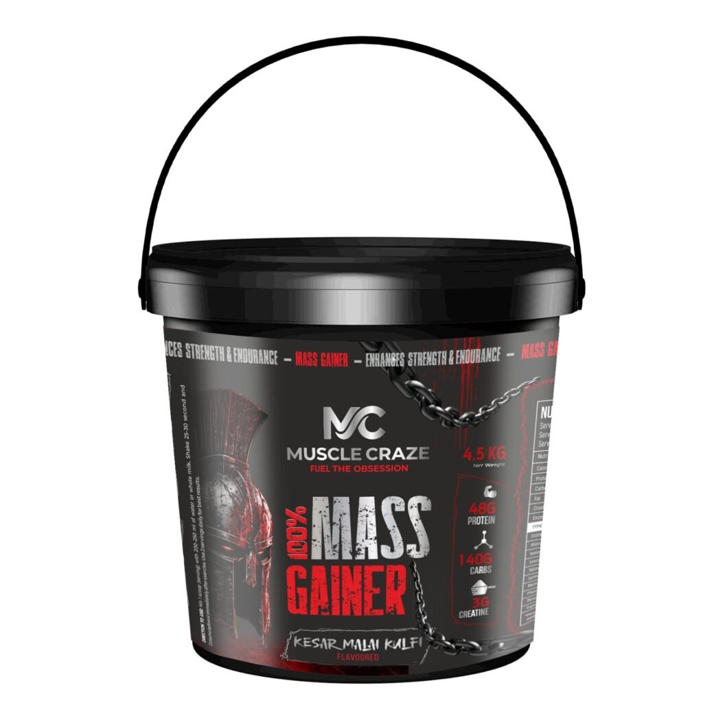 Muscle Craze Mass Gainer 4.5kg – 48g Protein, 140g Carbs & 3g Creatine | Kesar Malai Kulfi